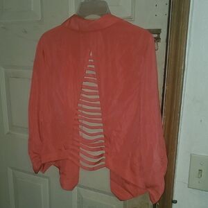 Women's Coral Blazer with Cut-Out Back